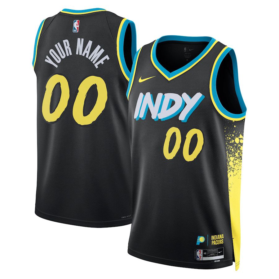 Men Indiana Pacers Nike Black City Edition 2023-24 Custom Swingman NBA Jersey->indiana pacers->NBA Jersey